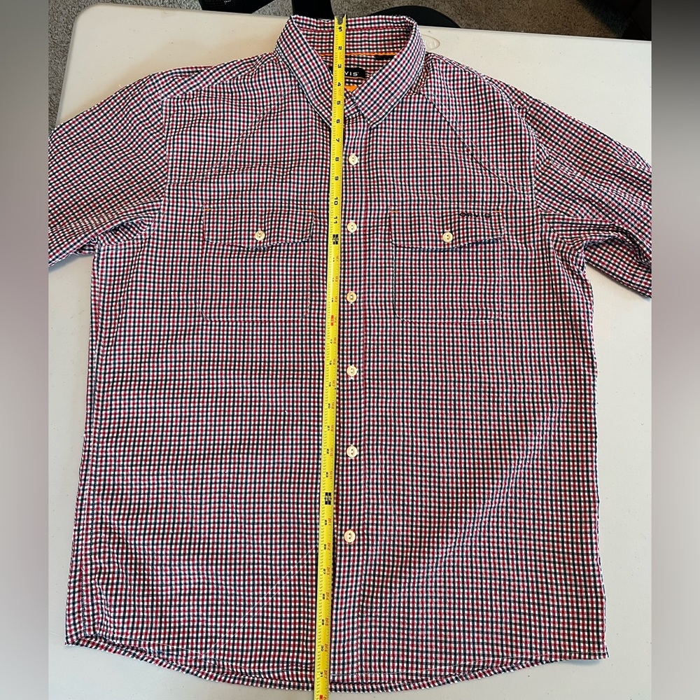 Orvis Clearwater Seersucker Shirt Short Sleeve Button Up Men’s Size Large Casual - Picture 10 of 12